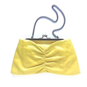 VINTAGE Hobo GIGI Kisslock Bow clutch in YELLOW